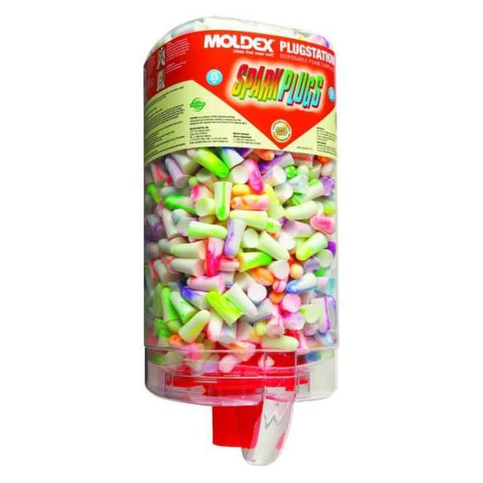 Moldex 6645 SparkPlugs PlugStation Earplug Dispenser, Cordless, 33NRR, Asst, 500 Pair