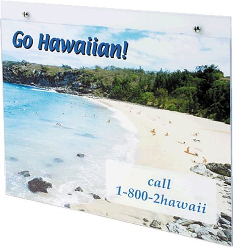 Deflecto A4 Landscape Wall Sign Holder - A4 Sign Holder - A4 Wall Mounted Document Holder - Poster Holder - Advertising Board Wall Display - Wall Mounted Letter Board Sign - Wall Message Board