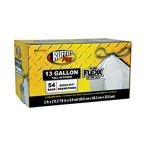 Ruffies Pro 13 gal. Tall Kitchen Bags Drawstring 54 pk