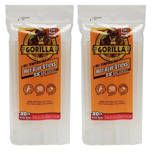 Gorilla Hot Glue Sticks 8" Full Size 40ct