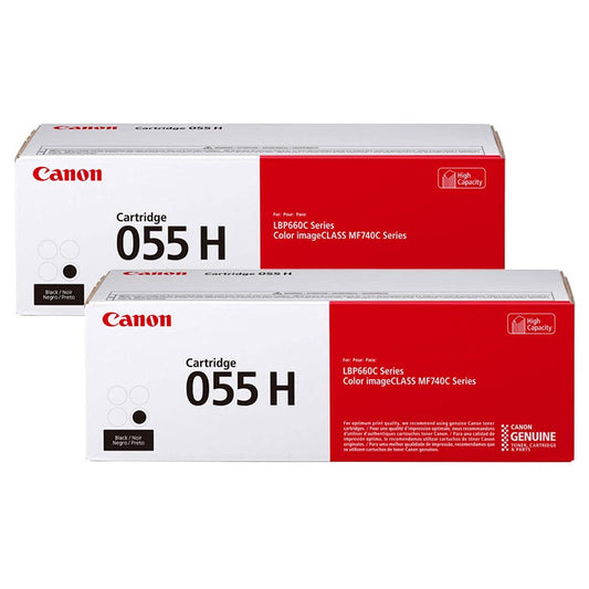 Canon 2 Pack CRG 055 High Yield Capacity Toner Cartridge for MF745, 743, 741, Black,7600 Pages Yield