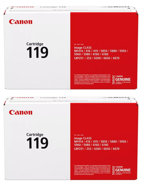 Canon CRG-119 Black Toner Cartridge 3479B001AA 2-Pack