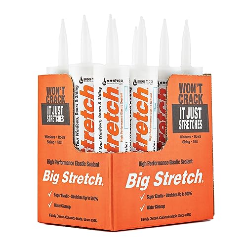 Sashco Big Stretch Acrylic Caulk 10.5 oz Clear 12-Pack