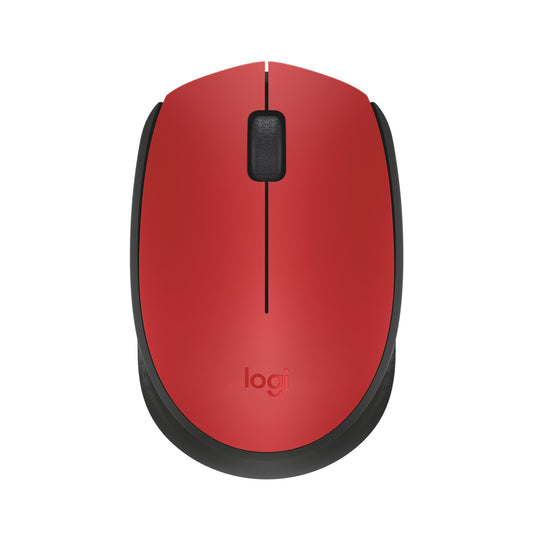 Logitech M170 Wireless Mouse for PC, Mac, Laptop, 2.4 GHz with USB Mini Receiver, Optical Tracking, 12-Months Battery Life, Ambidextrous - Red