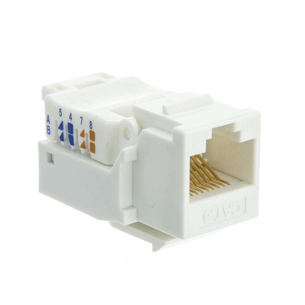 CableWholesale Cat6 Keystone Jack White Toolless RJ45