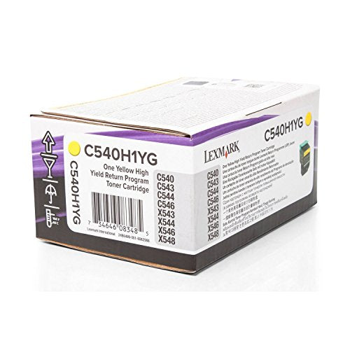 Lexmark C540H1YG High-Yield Toner Cartridge, Yellow - in Retail Packaging