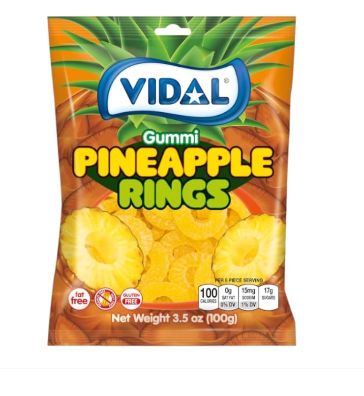Vidal Pineapple Rings Gummi Candy 3.5oz