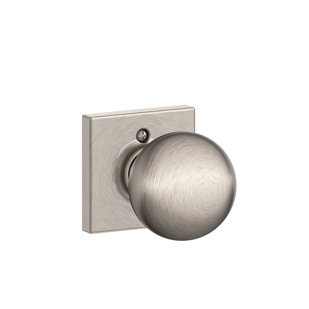 Schlage Orbit Knob Collins Trim Non-Turning, Satin Nickel