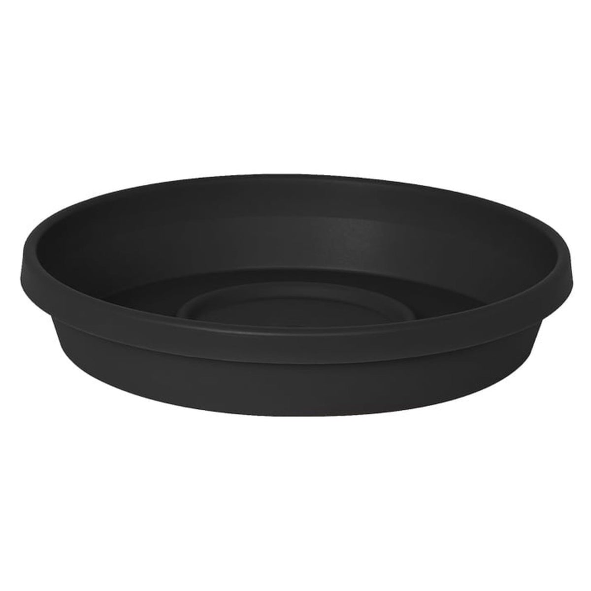 Bloem Terra Resin Saucer Tray: 8" Bottom Width - Black - Matte, Durable, Ribbed Bottom, Indoor and Outdoor, Fits 10" Terra Pots
