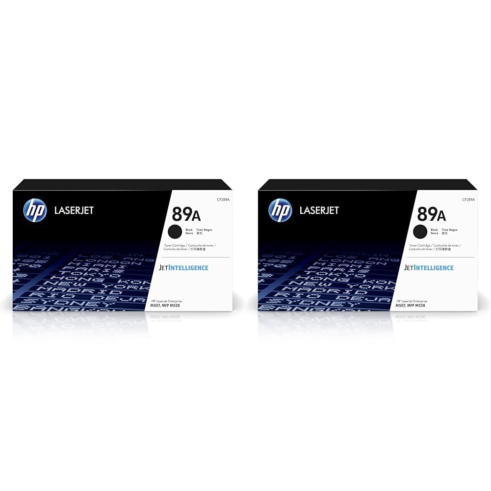 HP 89A Black Toner Cartridge | Works with LaserJet Enterprise M507, MFP M528 | CF289A (Pack of 2)