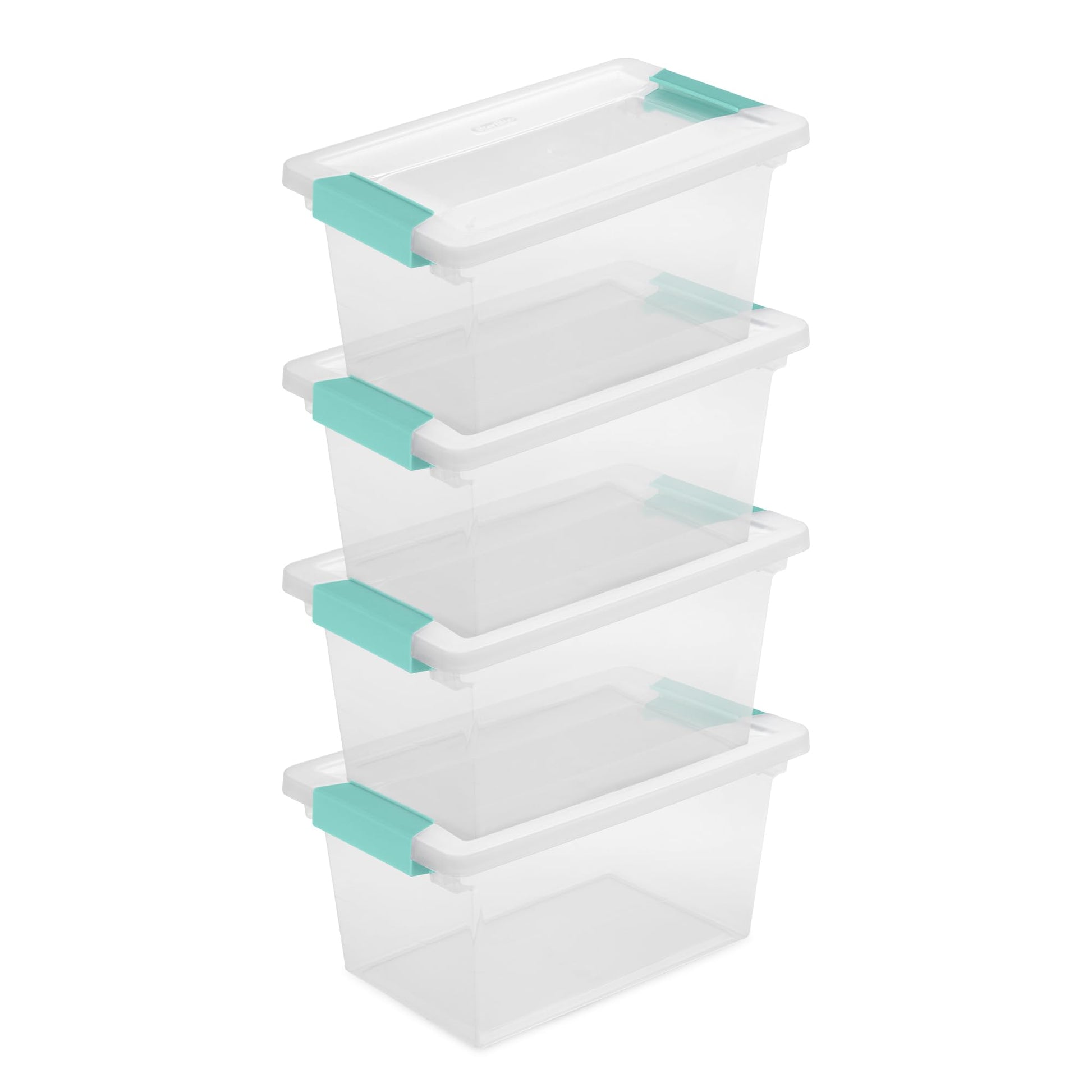 Sterilite 19628604 Medium Clip Clear Storage Box With Latched Lid - 11"L x 6-5/8"W x 5-3/8"H