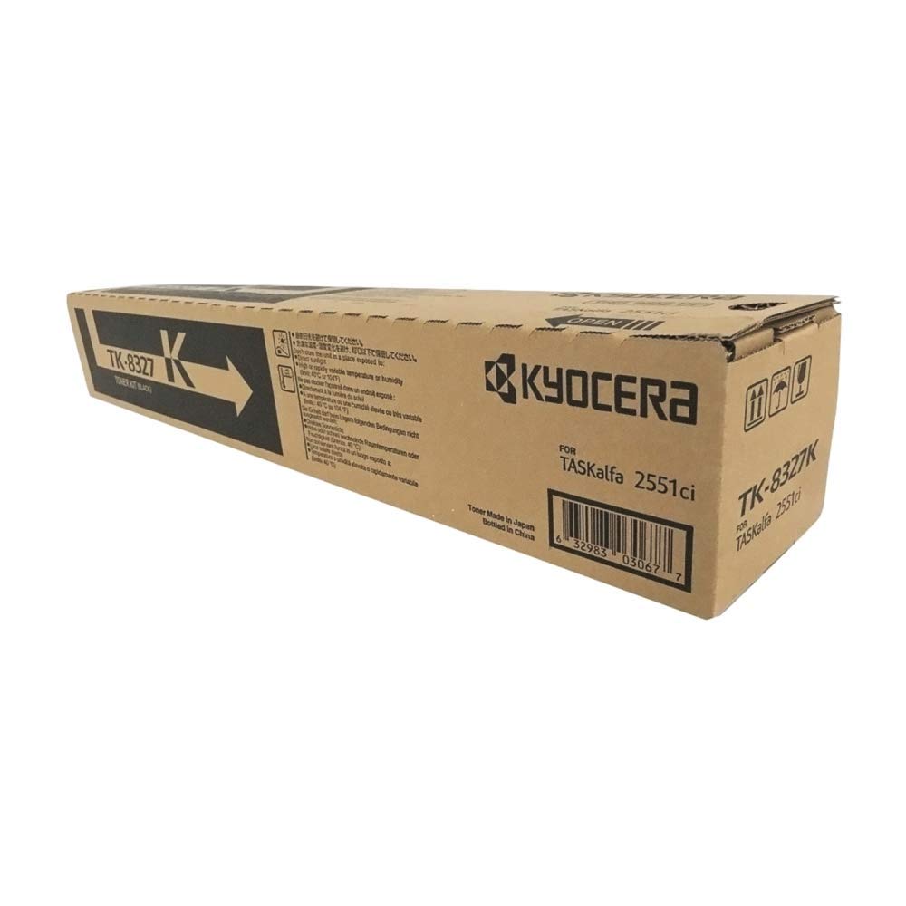 KYOCERA 1T02NP0US0 Model TK-8327K Black Toner Cartridge for use TASKalfa 2551ci Color Multifunction Printer, Up to 18000 Pages Yield at 5% Average Coverage