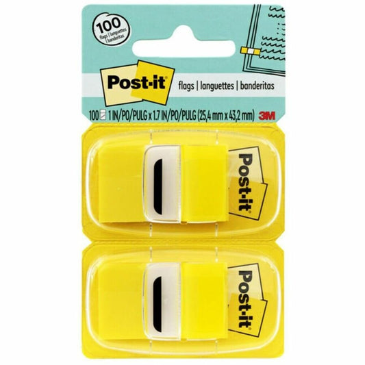 Post-it 680YW12 Marking Page Flags in Dispensers, Yellow, 12 50-Flag Dispensers/Box