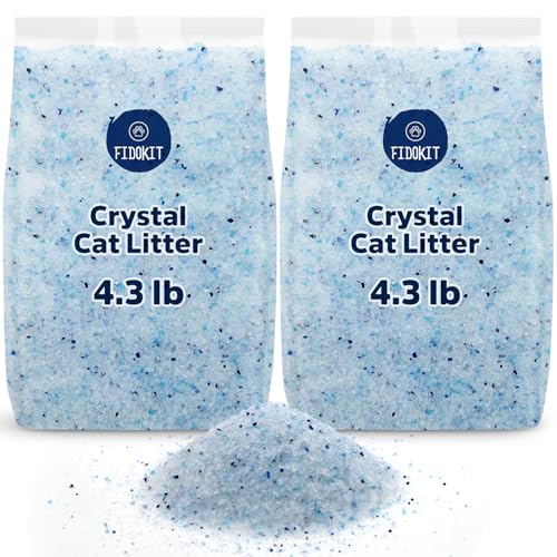 Crystal Cat Litter, Superior Cat Litter Crystals for Odor Control, Perfect for ScoopFree Cat Litter Boxes, 2 Bags of Crystal Litter 4.3LB Each, Total of 8.6LB