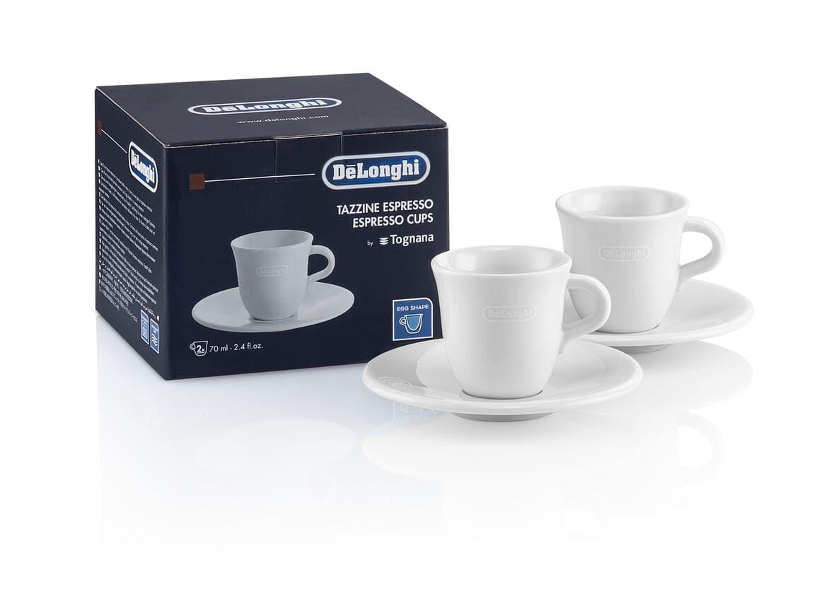 De'Longhi DLSC308 Porcelain Espresso Cup & Saucer Set 70ml
