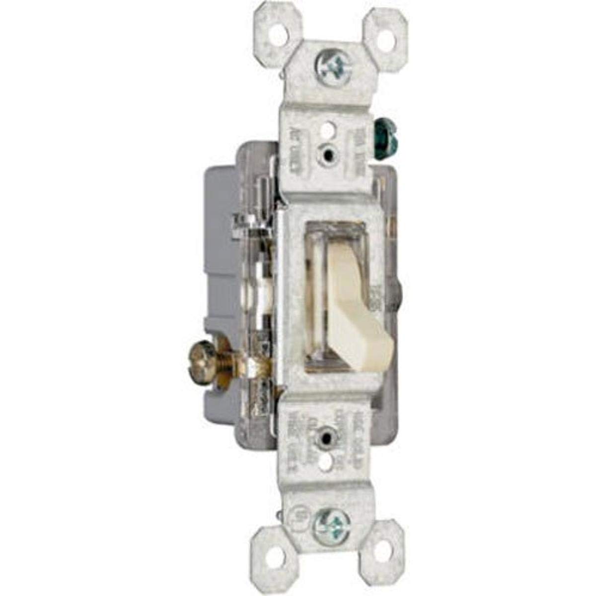 Legrand Pass & Seymour 660ISLCC10 Trademaster 15 Amp Single Pole Illuminated Toggle Light Switch, Lighted When Off, Residential Grade, Ivory (1 Count)
