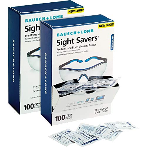 Bausch + Lomb 8574GMBD Lens Cleaning Tissues, Pre-Moistened, 5-Inch x8-Inch, 200/BD