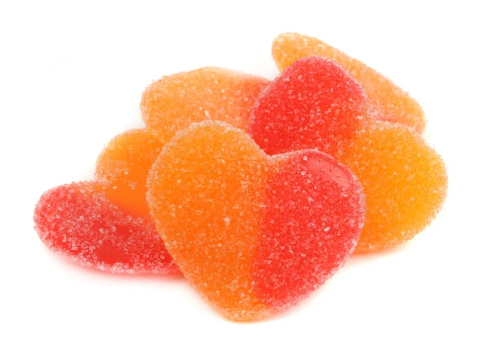 Vidal Peach Heart Gummi Candy 4.4 lb Bulk