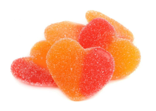 Vidal Peach Heart Gummi Candy 4.4 lb Bulk
