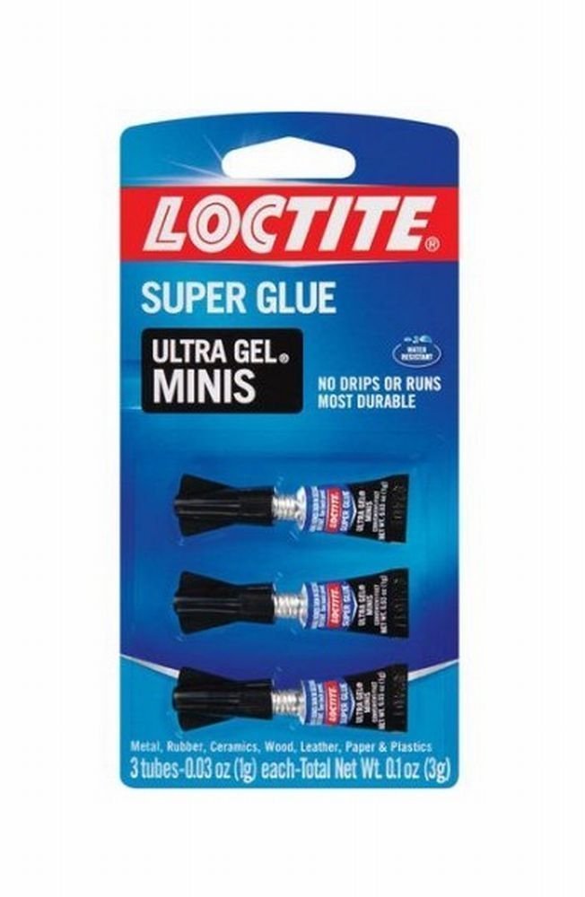 Loctite Super Glue Ultra Gel Minis, Clear, 0.03 fl oz Tube, 3 Pack - Superglue for Plastic, Wood, Metal, Crafts & Repair, Cyanoacrylate Adhesive Instant Glue, Quick Dry
