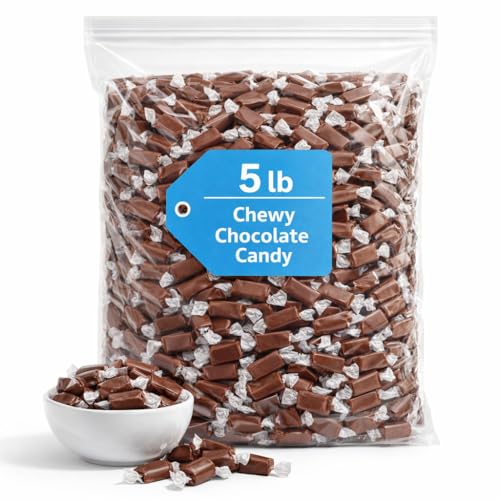 Chewy Chocolate Candy – 5 lb Bulk Bag – Individually Wrapped Chocolate Chewy Candy Pieces – Classic Candy for Parties, Candy Bowls, Classrooms & Snacking
