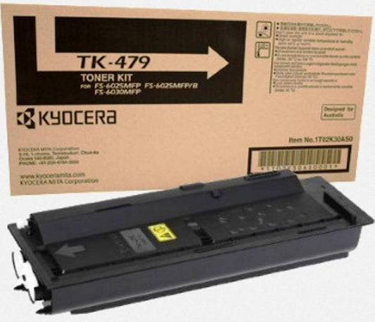 Kyocera 1T02K30CS0 Model TK-479 Black Toner Cartridge for use with Kyocera FS-6030MFP, FS-6025MFP, FS-6525MFP, FS-6030MFP, FS-6530MFP and Copystar CS-255, CS-305, CS-6525, CS-6530 Laser Printers