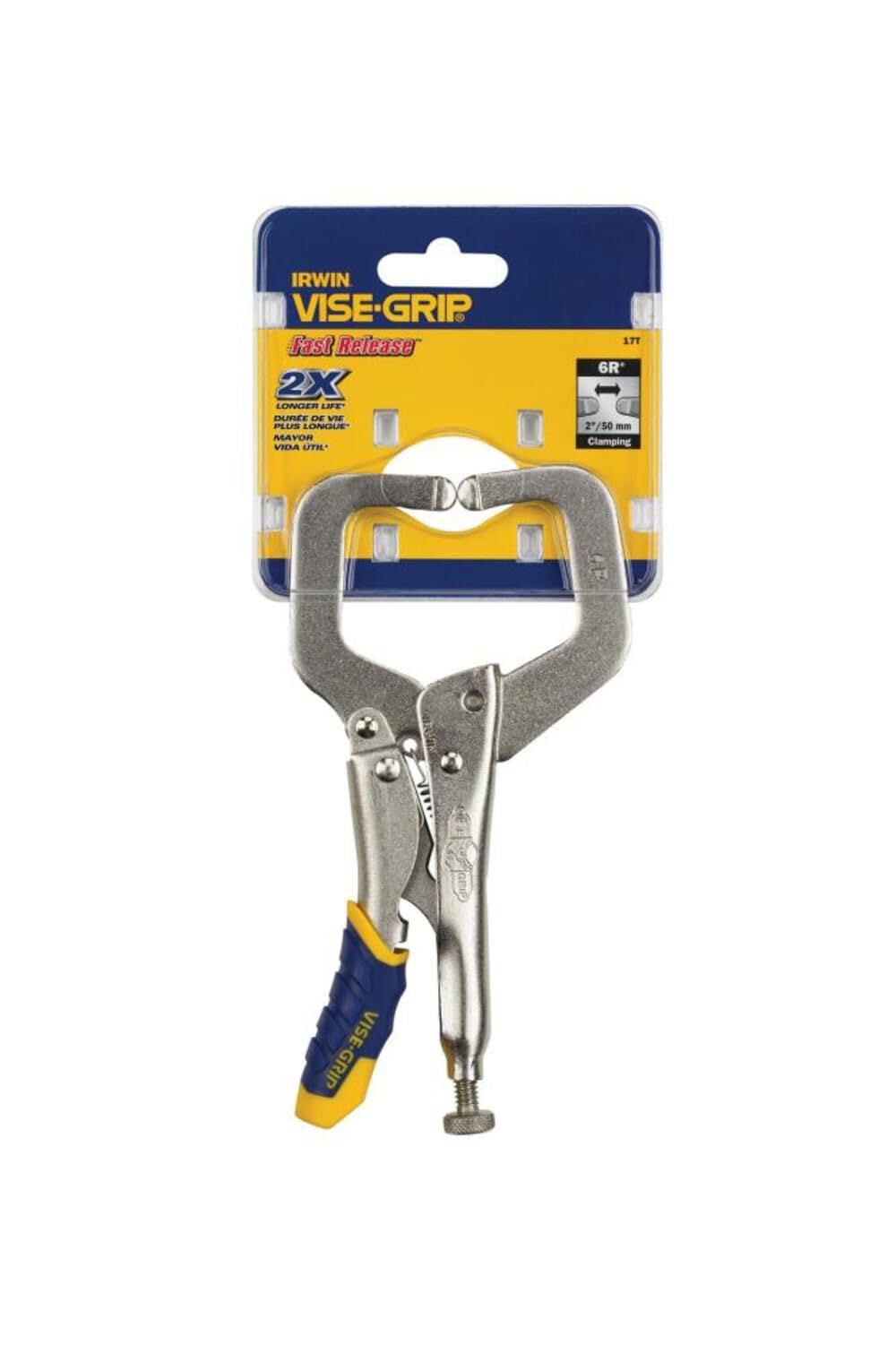 IRWIN Tools VISE-GRIP Locking C-Clamps, Fast Release, Regular Tip, 6-inch (17T)