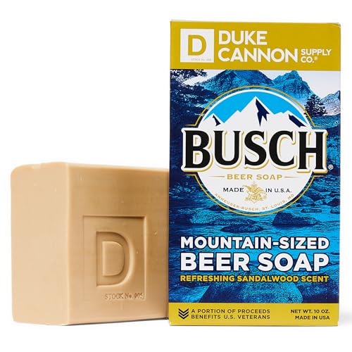Duke Cannon Busch Beer Soap For Men, Refreshing Clean Sandalwood Scent, Infused with Real Busch Beer, 10 oz. Bar (2-3x Larger)