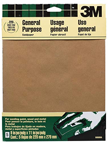 3M 9000NA 9" X 11" Extra Fine Paint, Wood, Metal Sandpaper Sheets