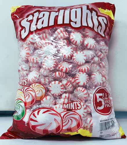 Starlight Peppermint, 2 Pound Bulk (Approx. 150 pcs.), Individually Wrapped Peppermint, Starlight Mints 636370