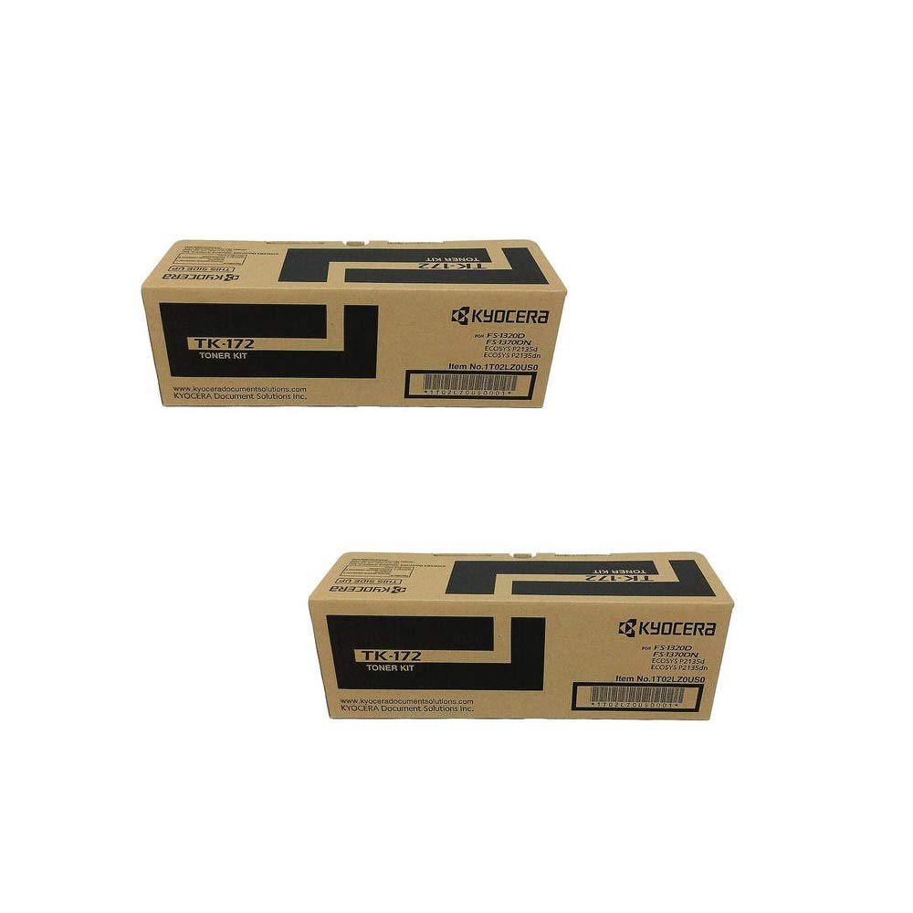 Kyocera TK-172 (TK172) Black Toner Cartridge 2-Pack for FS-1320D, FS-1370DN, P2135