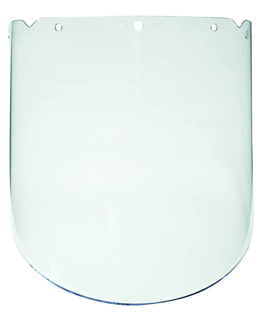MSA 10115851 V-Gard Visor - Chemical & Splash, Propionate, Clear Tint, Molded, 9.25" x 18" x 0.98", Extra Thick Barrier, Extended Coverage, Heavy Duty, Durable Replaceable Eye Protection for Hard Hat