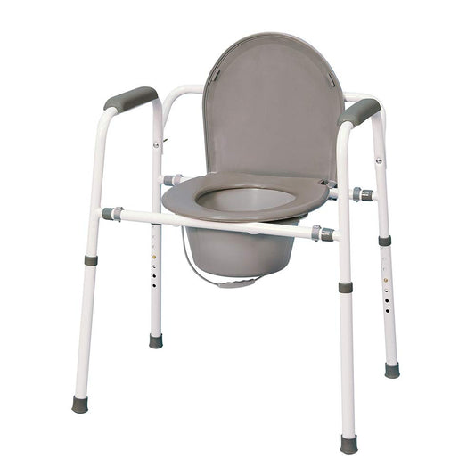 MedPro Homecare Adjustable Commode Chair, Gray, 1 Count