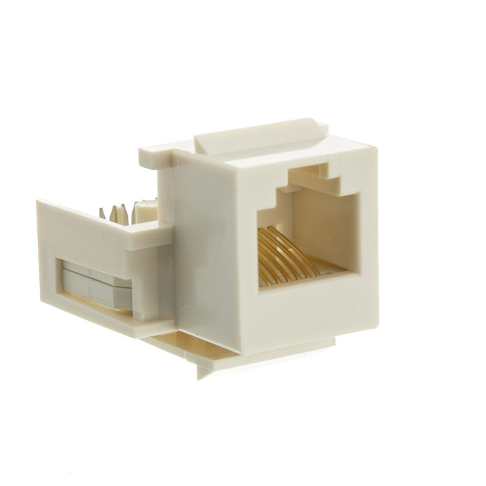 CableWholesale RJ11/RJ12 Keystone Phone Jack White