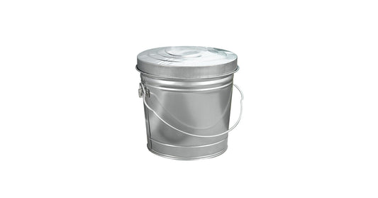 Behrens 6 Gallon Rust Proof Galvanized Steel Locking Lid Dry Storage Recyclable Trash Can for Outdoor and Indoor Storage and Waste Disposal