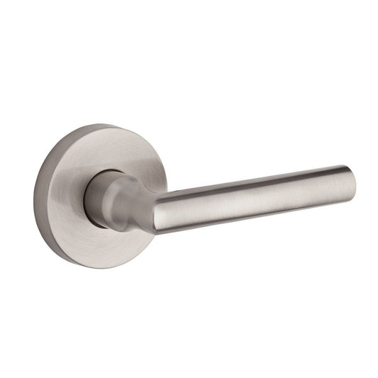 Baldwin PV.TUB.CRR Tube Privacy Leverset with Contemporary Round Rose, Satin Nickel