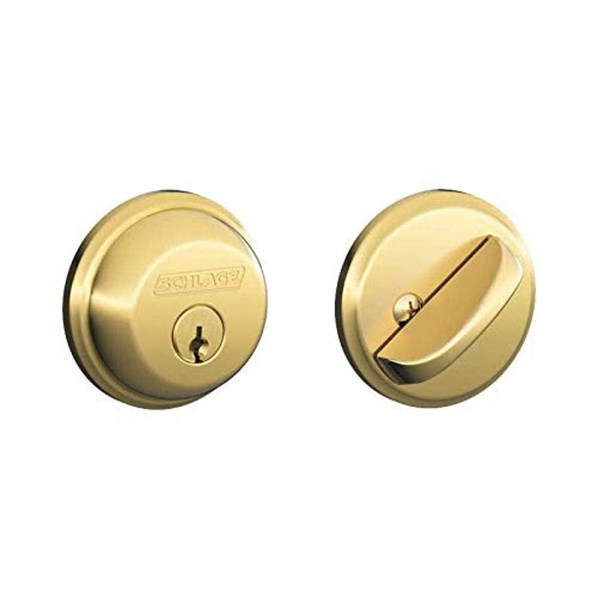 Schlage B60605T Deadbolt, Polished Brass