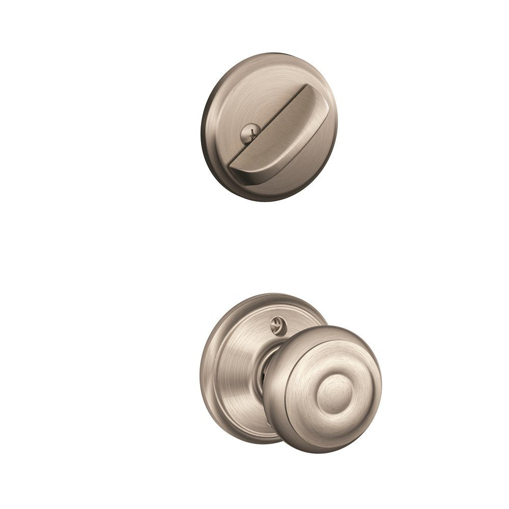 Schlage F59 GEO 619 Georgian Interior Knob Satin Nickel