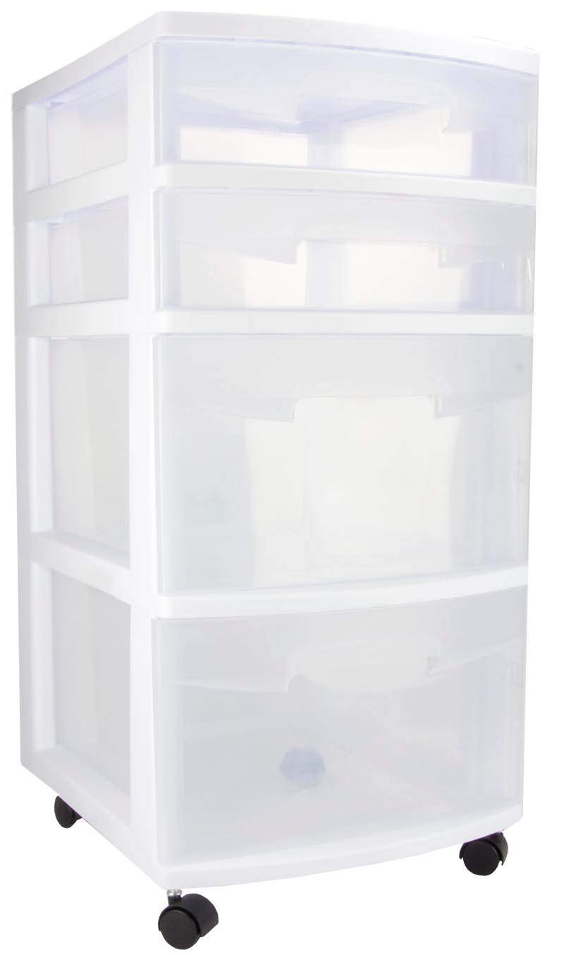Sterilite 4 Drawer White Cart,