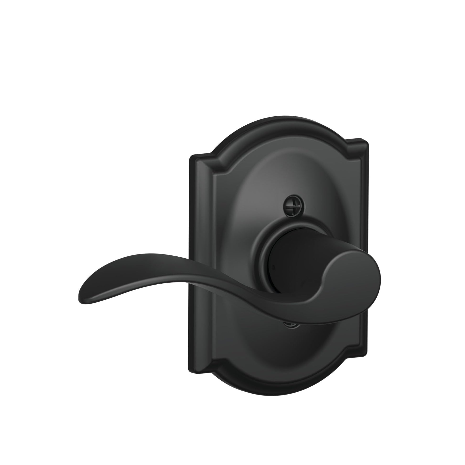 SCHLAGE Accent Lever with Camelot Trim Non-Turning Lock in Matte Black - Left Handed - F170 ACC 622 CAM LH