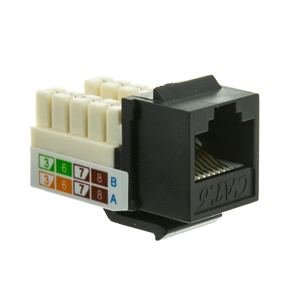 CableWholesale Cat6 Keystone Jack Black RJ45 110