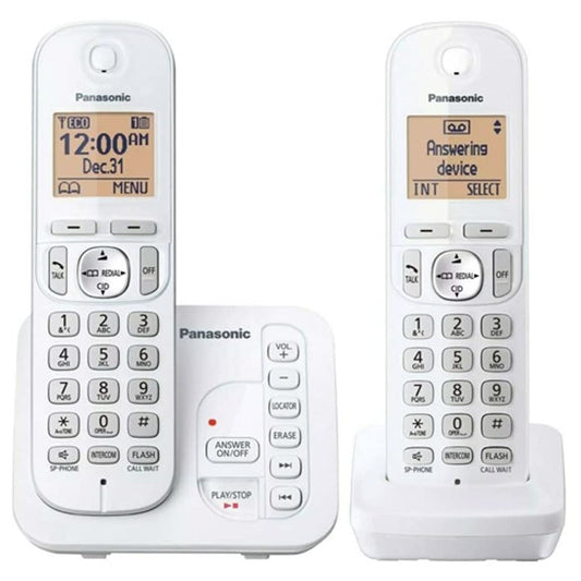 Panasonic KX-TG7122SK DECT 6.0 Digital Answering System Caller ID Expandable Upto 6 Handsets Intercom Cordless Phone- Two Handsets (Renewed)