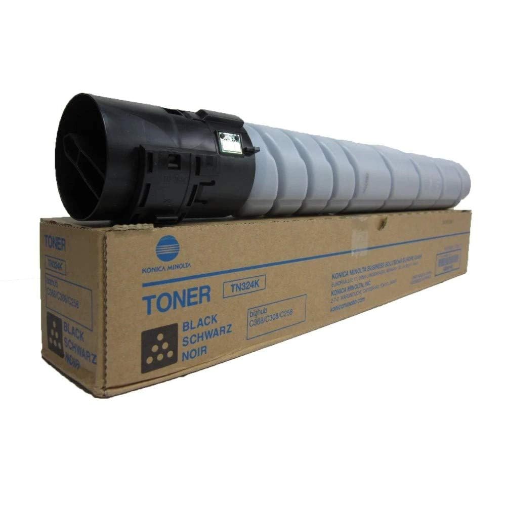 Konica Minolta TN324K Black Toner Cartridge, 28K Yield