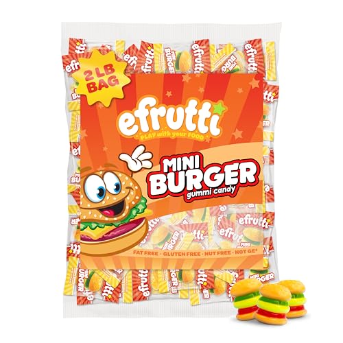 efrutti Mini Burger Gummy Candy 2 LB 101 Count