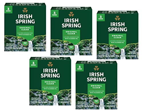 Irish Spring Original Deodorant Bar Soap 3.75 oz 3-Pack (5 Count)