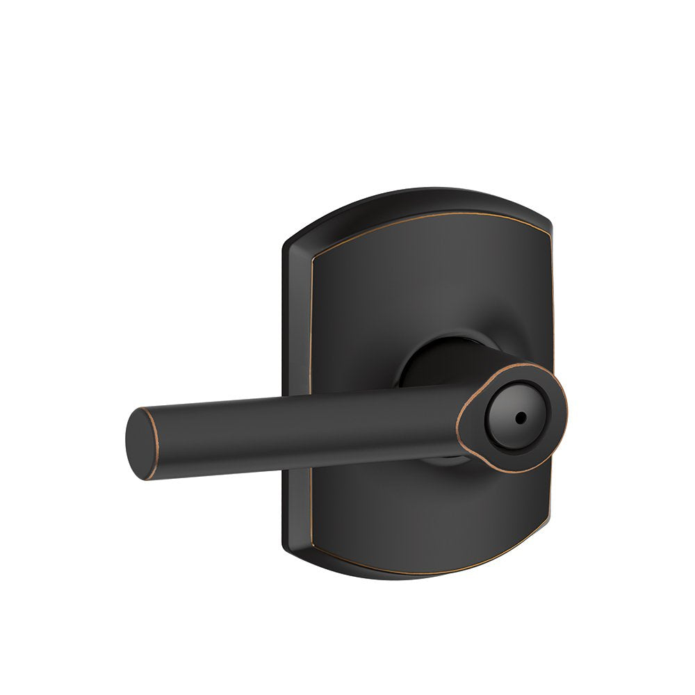 SCHLAGE F40 BRW 716 GRW Greenwich Collection Broadway Bed and Bath Lever, Aged Bronze