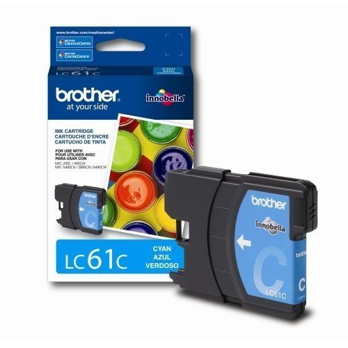 Brother LC61C Ink Cartridge, 325 Page-Yield, Cyan (Pack of 2)