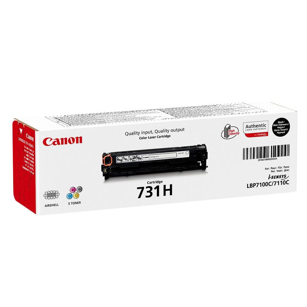 Canon 731H Black Toner Cartridge, 2400 Pages
