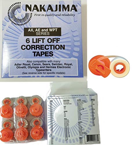 Nakajima LO001 Typewriter Lift-Off Correction Tape 6-Pack