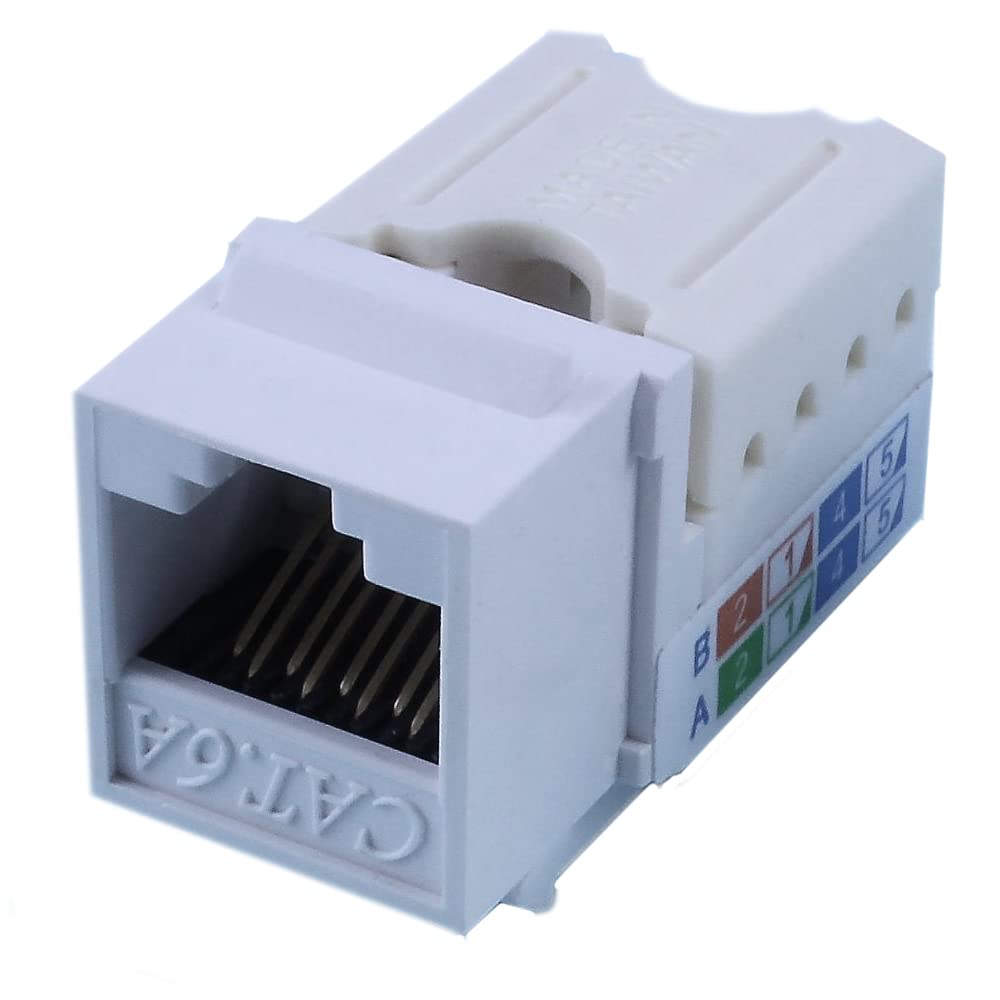 CableWholesale Slimline Cat6a Keystone Jack White